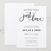 Niets Fancy gewoon Love Wedding Uitnodiging (Voorkant / Achterkant)