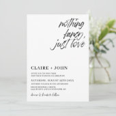 Niets Fancy gewoon Love Wedding Uitnodiging (Staand voorkant)