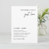 Niets Fancy gewoon Love Wedding Uitnodiging (Staand voorkant)