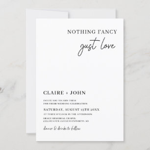 Niets Fancy gewoon Love Wedding Uitnodiging