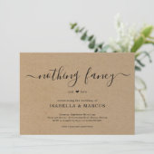 Niets Fancy gewoon Love Wedding Uitnodiging (Staand voorkant)