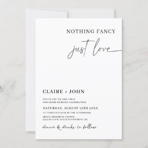 Niets Fancy gewoon Love Wedding Uitnodiging