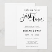 Niets Fancy gewoon Love Wedding Uitnodiging (Voorkant / Achterkant)