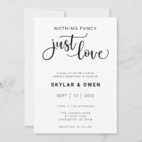 Niets Fancy gewoon Love Wedding Uitnodiging
