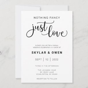 Niets Fancy gewoon Love Wedding Uitnodiging