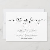 Niets Fancy gewoon Love Wedding Uitnodiging (Voorkant)