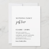Niets Fancy gewoon Love Wedding Uitnodiging (Voorkant)