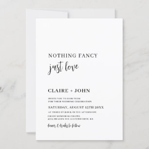 Niets Fancy gewoon Love Wedding Uitnodiging
