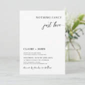 Niets Fancy gewoon Love Wedding Uitnodiging (Staand voorkant)