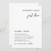 Niets Fancy gewoon Love Wedding Uitnodiging (Voorkant / Achterkant)