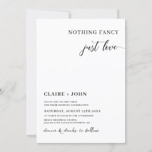 Niets Fancy gewoon Love Wedding Uitnodiging