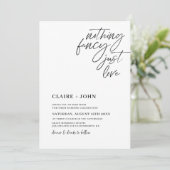 Niets Fancy gewoon Love Wedding Uitnodiging (Staand voorkant)