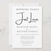 Niets Fancy gewoon Love Wedding Uitnodiging (Voorkant)