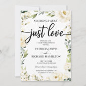 Niets Fancy gewoon Love Wedding White Cream Floral Kaart (Voorkant)