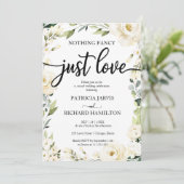 Niets Fancy gewoon Love Wedding White Cream Floral Kaart (Staand voorkant)