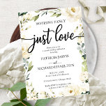 Niets Fancy gewoon Love Wedding White Cream Floral Kaart<br><div class="desc">Niets Fancy gewoon Love Weddenschap White Cream Floral Invitation</div>