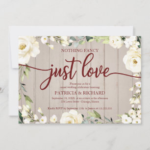 Niets Fancy gewoon Love Wedding White Floral Kaart