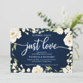 Niets Fancy gewoon Love Wedding White Floral Kaart (Staand voorkant)