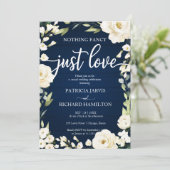 Niets Fancy gewoon Love Wedding White Floral Kaart (Staand voorkant)