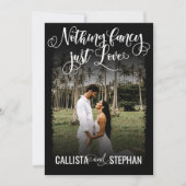 Niets Fancy gewoon Love White Black Photo Weddensc Kaart (Voorkant)