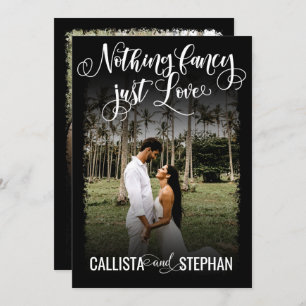 Niets Fancy gewoon Love White Black Photo Weddensc Kaart