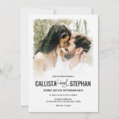 Niets Fancy gewoon Love White Black Photo Weddensc Kaart (Achterkant)