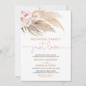 Niets Fancy gewoon van Boho Pampas Grass Wedding Kaart (Voorkant)
