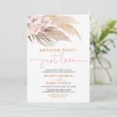 Niets Fancy gewoon van Boho Pampas Grass Wedding Kaart (Staand voorkant)