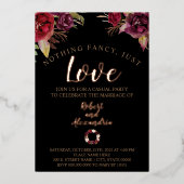 Niets Fancy gewoon van Bourgogne bloemen Folie Uitnodiging (Voorkant)