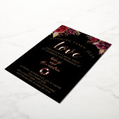 Niets Fancy gewoon van Bourgogne bloemen Folie Uitnodiging (Gedraaid)