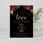 Niets Fancy gewoon van Bourgogne bloemen Folie Uitnodiging (Staand Voorkant)