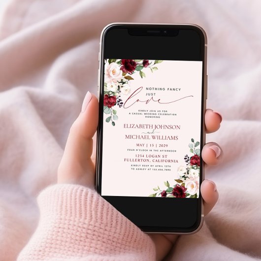 Niets Fancy gewoon van Burgundy Blush Foto Kaart