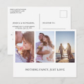 Niets Fancy gewoon van de Foto Collage Elopement Aankondigingskaart (Voorkant / Achterkant)