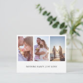 Niets Fancy gewoon van de Foto Collage Elopement Aankondigingskaart (Staand voorkant)