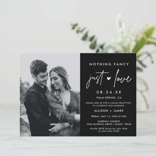 Niets Fancy gewoon van de Moderne Elopement Foto Kaart (Staand voorkant)