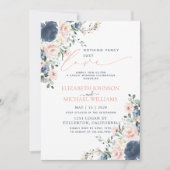 Niets Fancy, gewoon van Dusty Blue Blush Wedding Kaart (Voorkant)