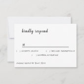 Niets Fancy, gewoon van eenvoudige Casual schitter RSVP Kaartje (Voorkant)