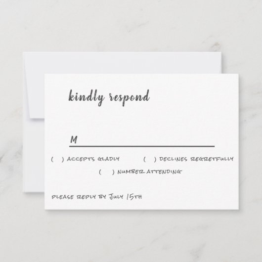 Niets Fancy, gewoon van eenvoudige Casual schitter RSVP Kaartje (Voorkant)