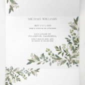 Niets Fancy gewoon van Eucalyptus Foliage Weddensc Drieluik Uitnodiging (Binnenkant midden)