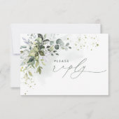Niets Fancy gewoon van Eucalyptus Green RSVP Kaartje (Voorkant)