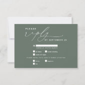 Niets Fancy gewoon van Eucalyptus Green RSVP Kaartje (Achterkant)