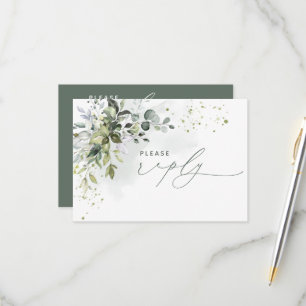 Niets Fancy gewoon van Eucalyptus Green RSVP Kaartje