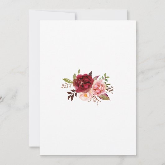 Niets Fancy gewoon van Marsala Elopement uitnodige Save The Date (Achterkant)