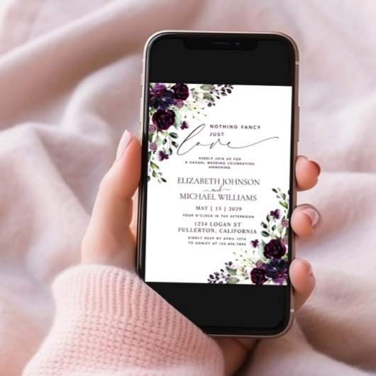 Niets Fancy gewoon van Plum Paarse Casual Foto Kaart