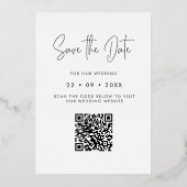 Niets Fancy gewoon van QR-fotoweddenschap sparen d Folie Uitnodiging (Achterkant)