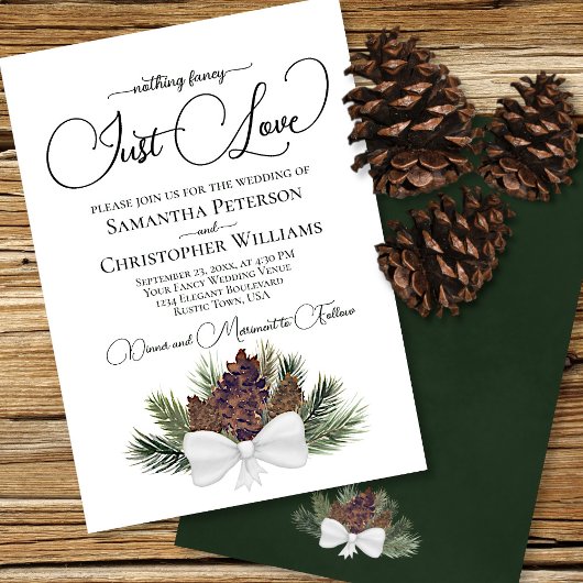 Niets Fancy gewoon van Rustic Pinecones Wedding Kaart