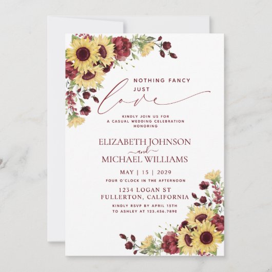 Niets Fancy, gewoon van soonbloem houden, Bourgogn Kaart (Voorkant)