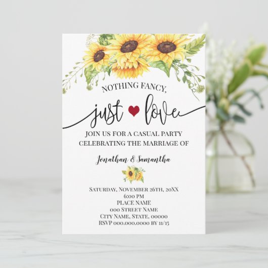 Niets Fancy gewoon van soonnebloem uitnodigen Save The Date (Staand voorkant)