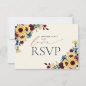 Niets Fancy gewoon van Sunflower Blue Burgundy RSVP Kaartje (Voorkant)