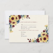Niets Fancy gewoon van Sunflower Blue Burgundy RSVP Kaartje (Achterkant)